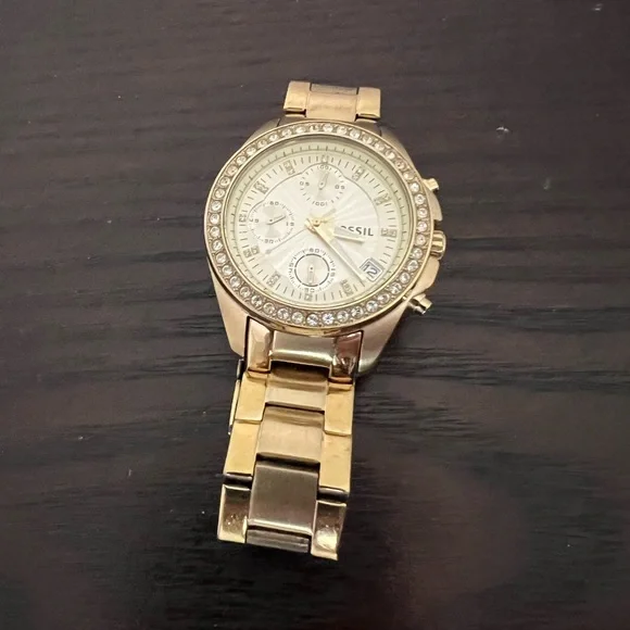 Fossil | Accessories | Fossil Goldtone Watch With Crystal  display picture 2